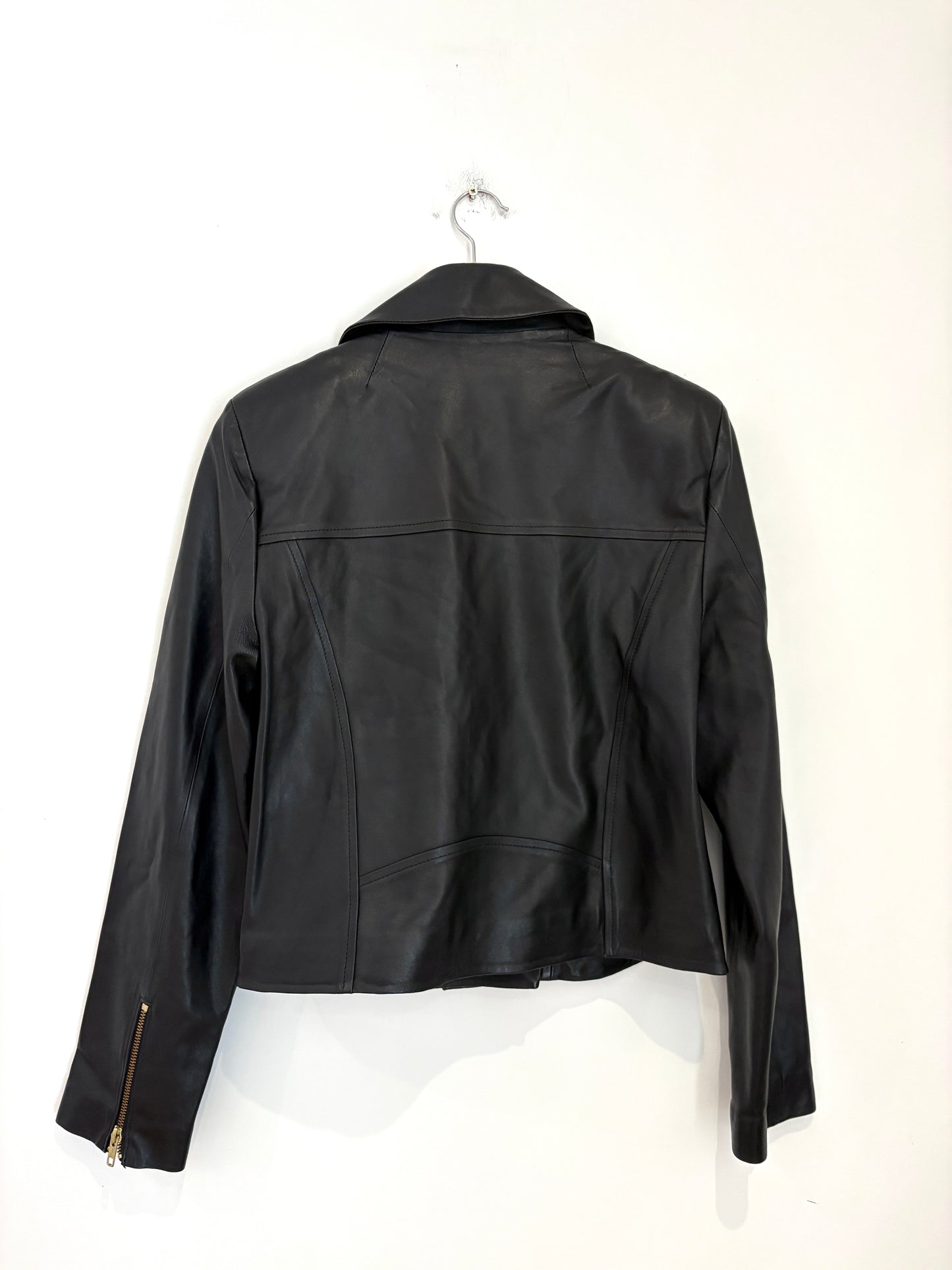 Baukjen Black Leather Jacket UK 12