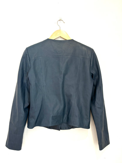 Baukjen Navy Leather Jacket UK 12