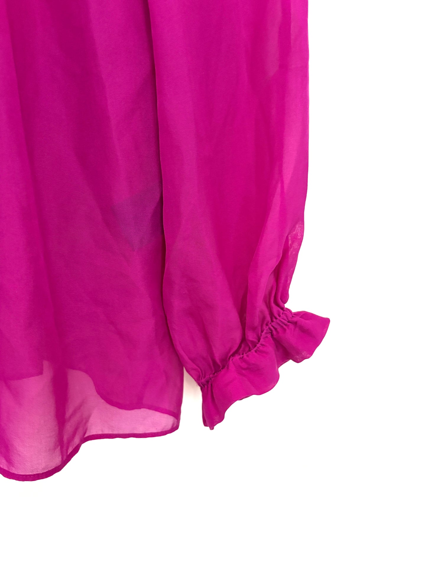 The Fold Green Silk Ruffle Blouse UK 12