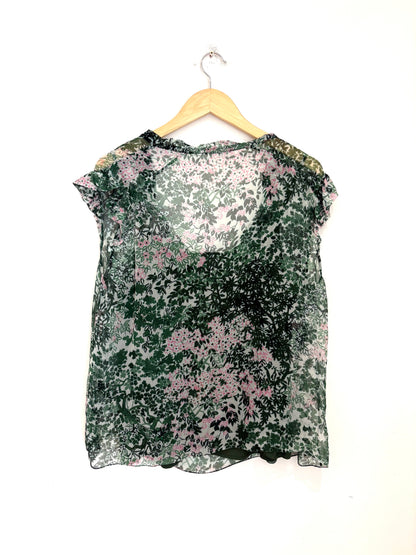 The Fold Floral Cap Sleeve Blouse UK 12
