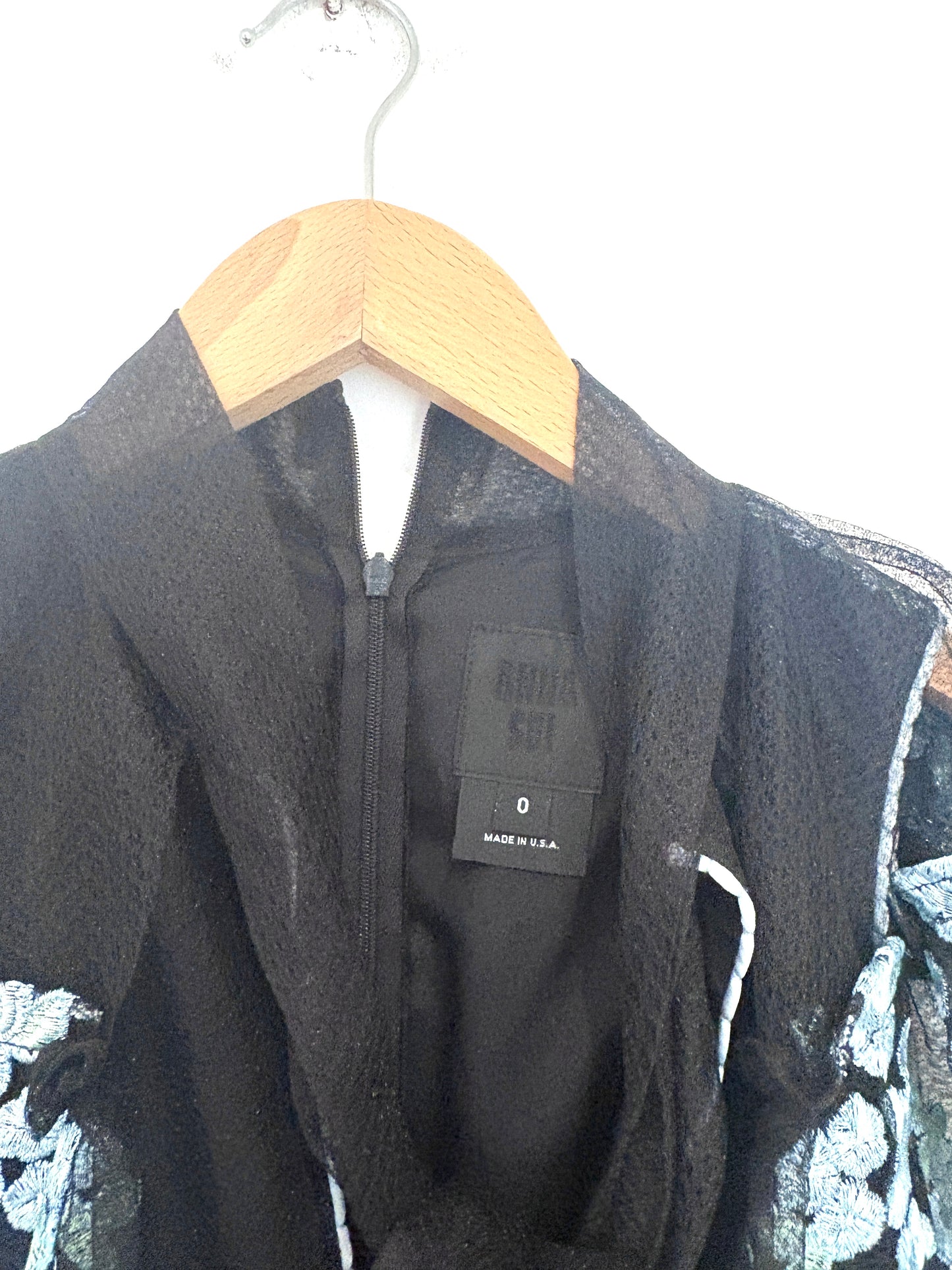 Anna Sui Blue and Black Lace Dress UK 4
