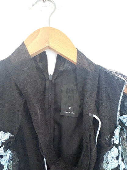 Anna Sui Blue and Black Lace Dress UK 4