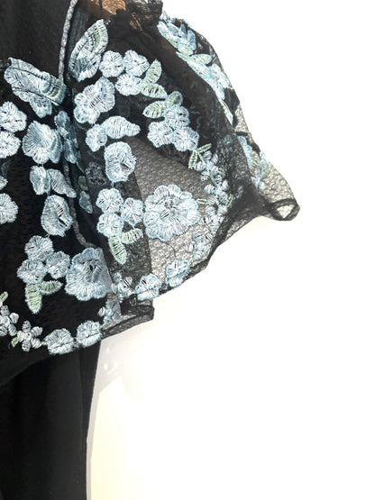 Anna Sui Blue and Black Lace Dress UK 4