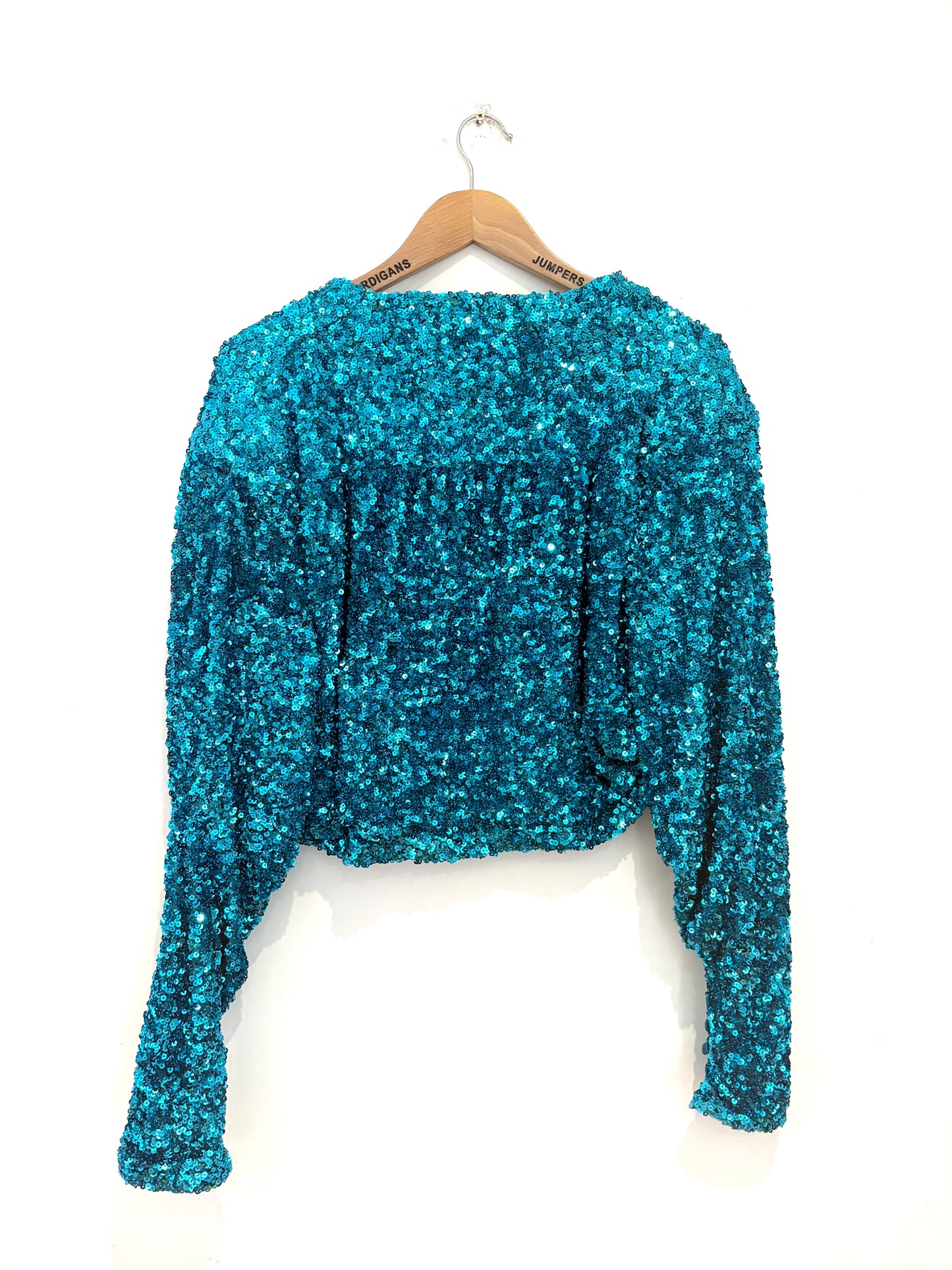 Rotate by Birger Christensen Sequin Blue Blouse UK 8