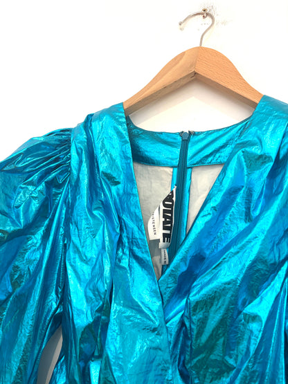 Rotate by Birger Christensen Sequin Blue Blouse UK 8