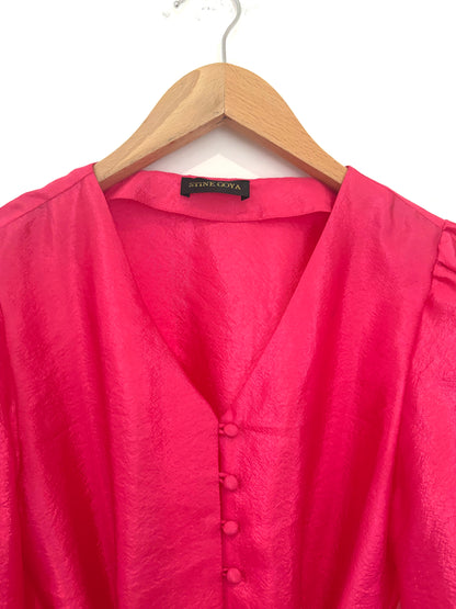 Stine Goya Farrow Ruffled Crinkled-Taffeta Mini Dress XS