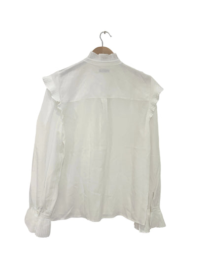 The Fold White Silk Ruffle Blouse UK 12
