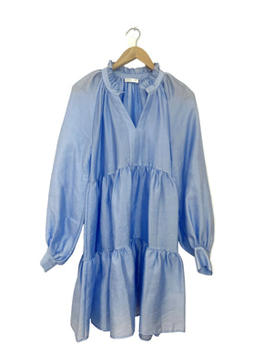 Stine Goya Farrow Ruffled Crinkled-Taffeta Mini Dress XS
