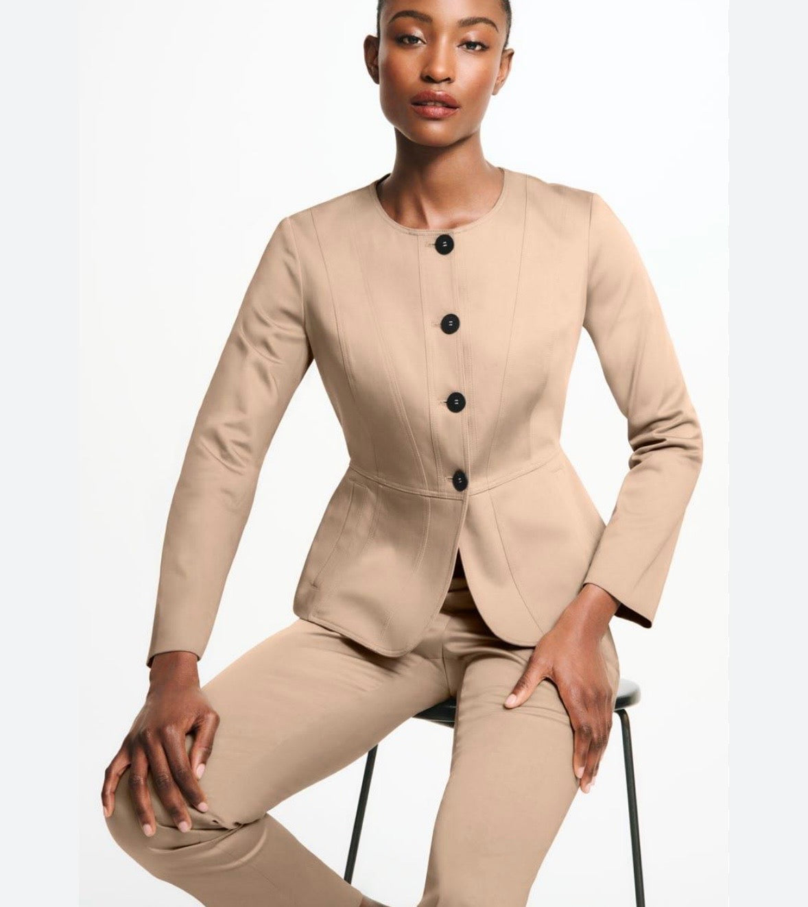 The Fold Beige Blazer Jacket UK 14