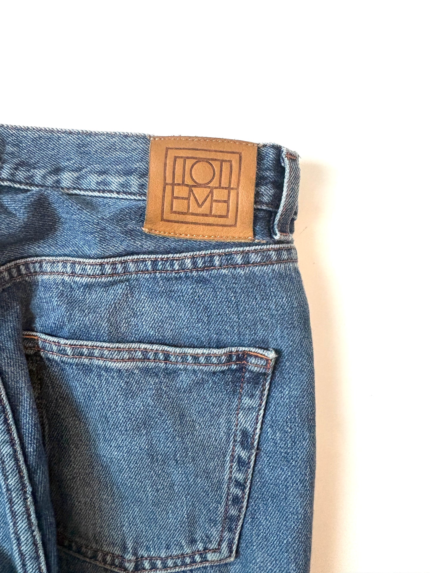 Toteme High Rise Mid Blue Jeans 25"