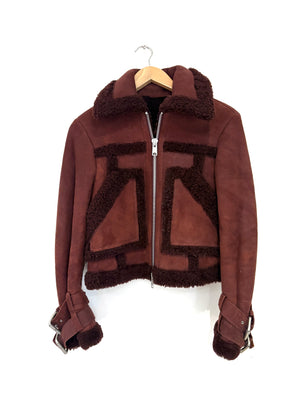 All Saints Aster Shearling Biker Jacket XS