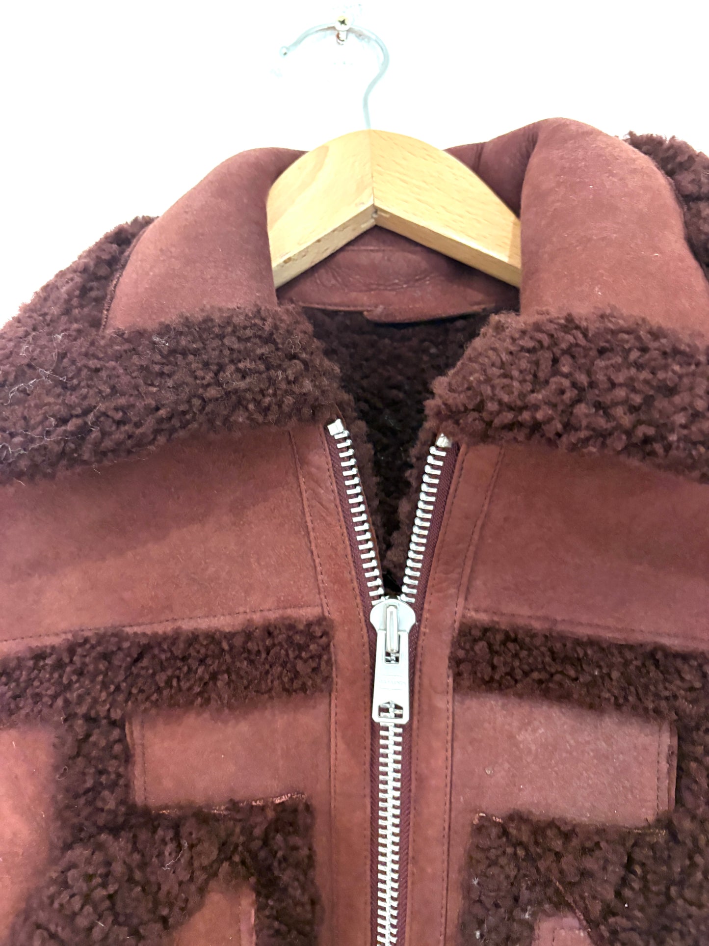 All Saints Aster Shearling Biker Jacket XS
