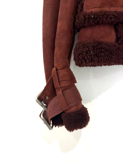 All Saints Aster Shearling Biker Jacket XS