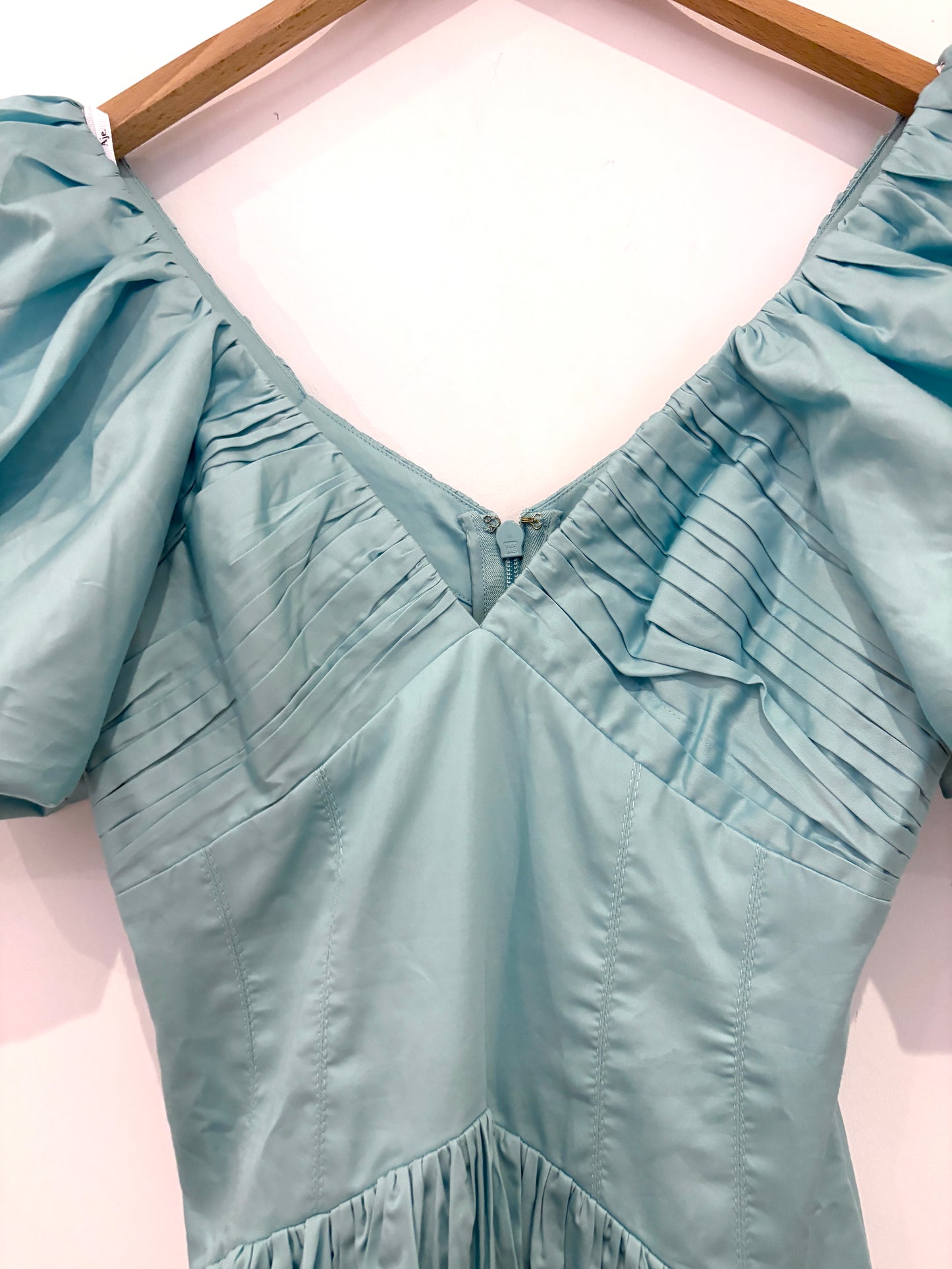 Aje Blue Plunge Midi Dress UK 6
