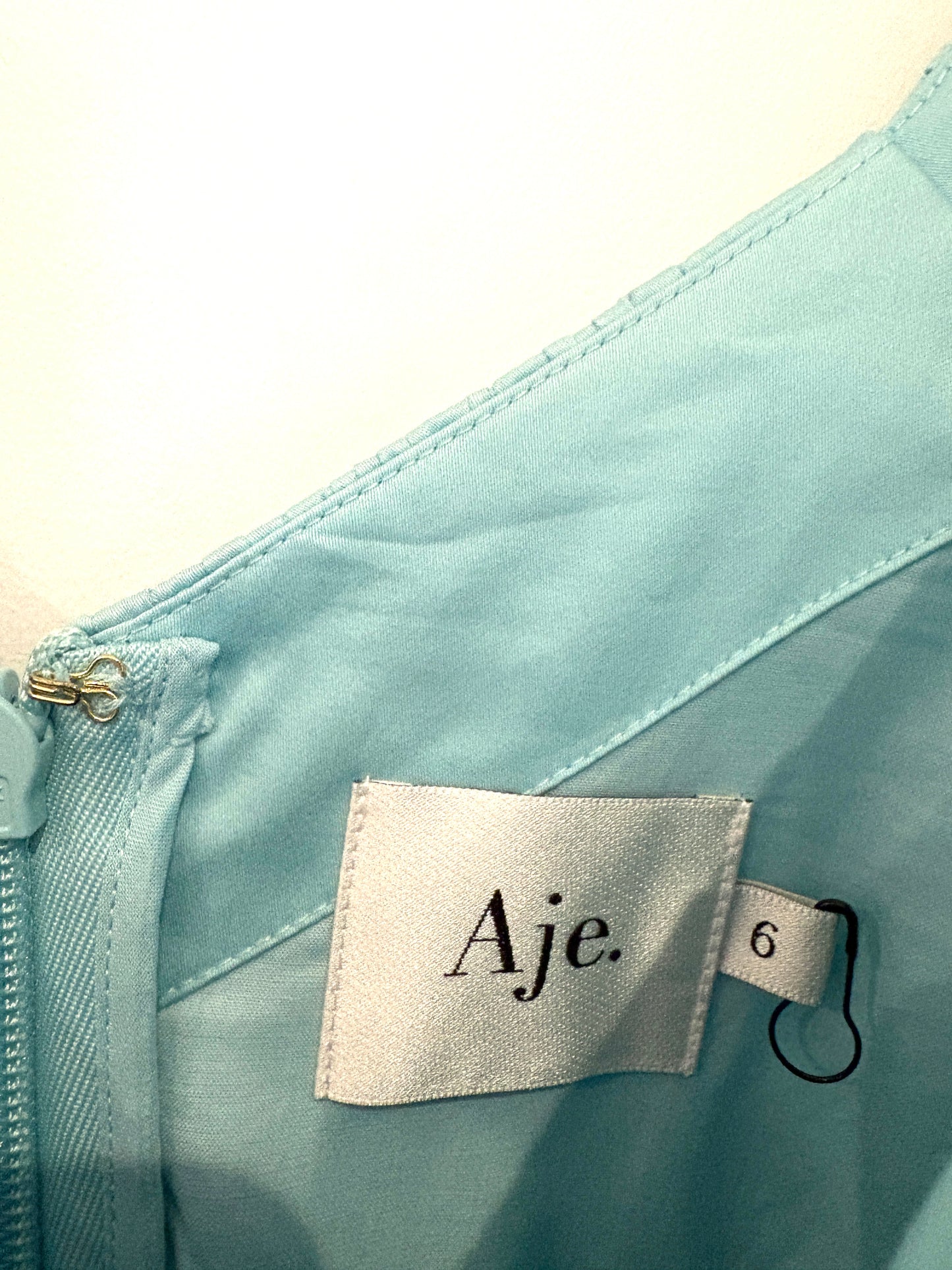 Aje Blue Plunge Midi Dress UK 6