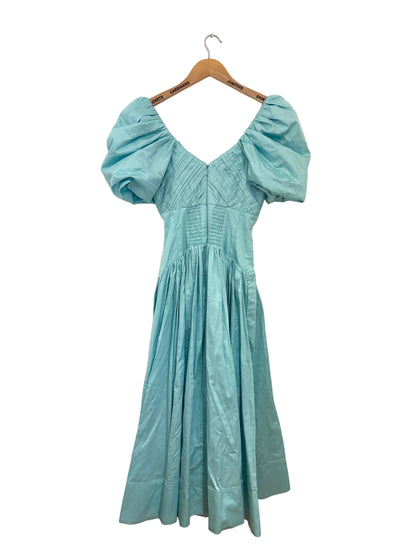 Aje Blue Plunge Midi Dress UK 6