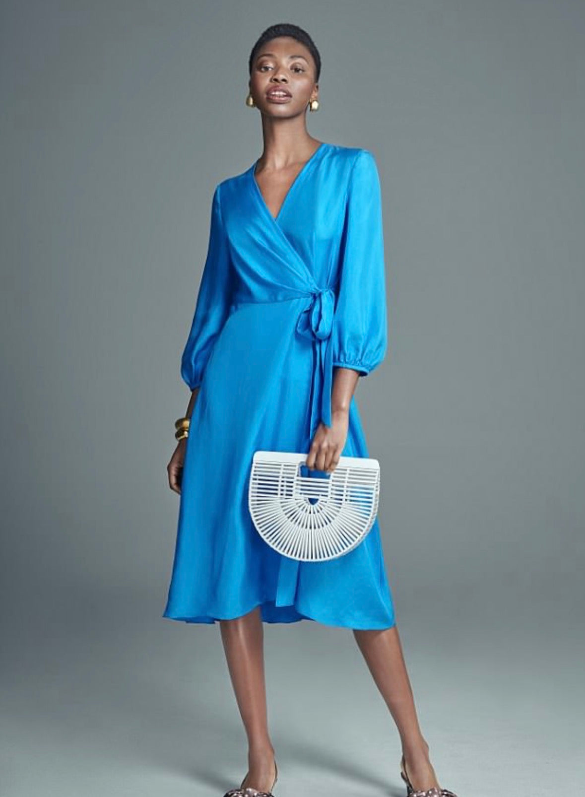 New With Tags Whistles Blue Silk Wrap Dress UK 6
