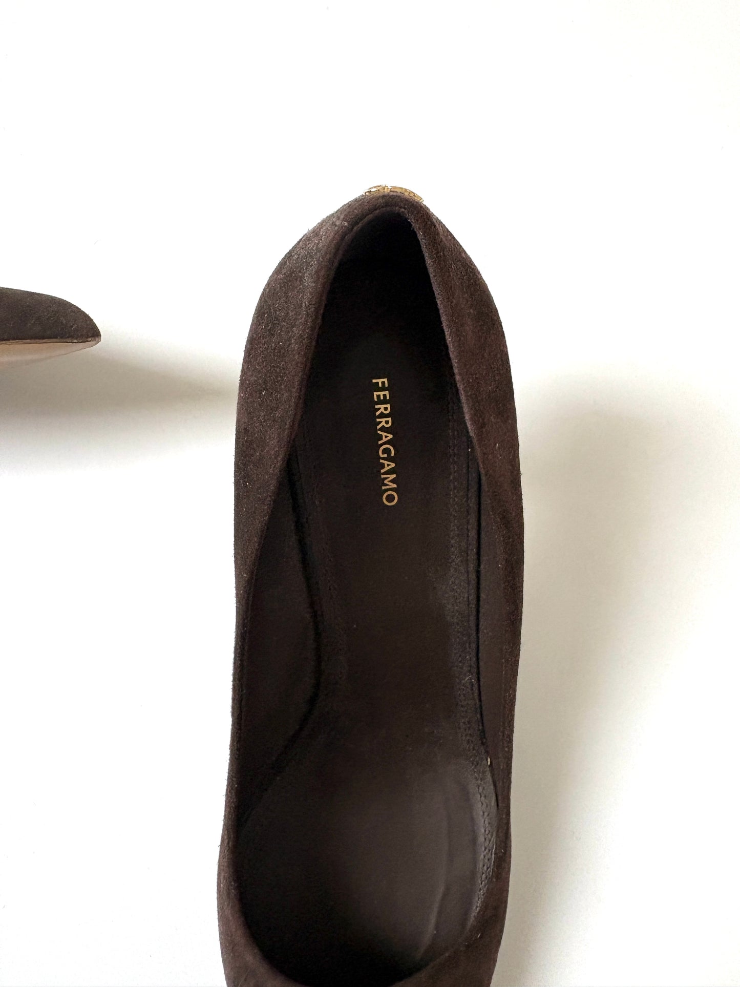Salvatore Ferragamo Brown Suede Heels UK 7