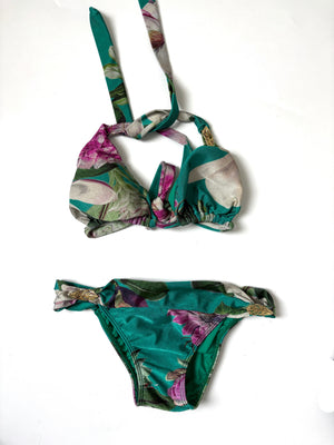 Adriana Degreas Green Floral Print Bikini M