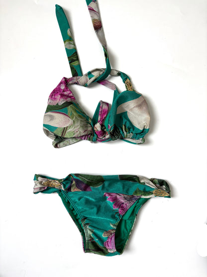 Adriana Degreas Green Floral Print Bikini 