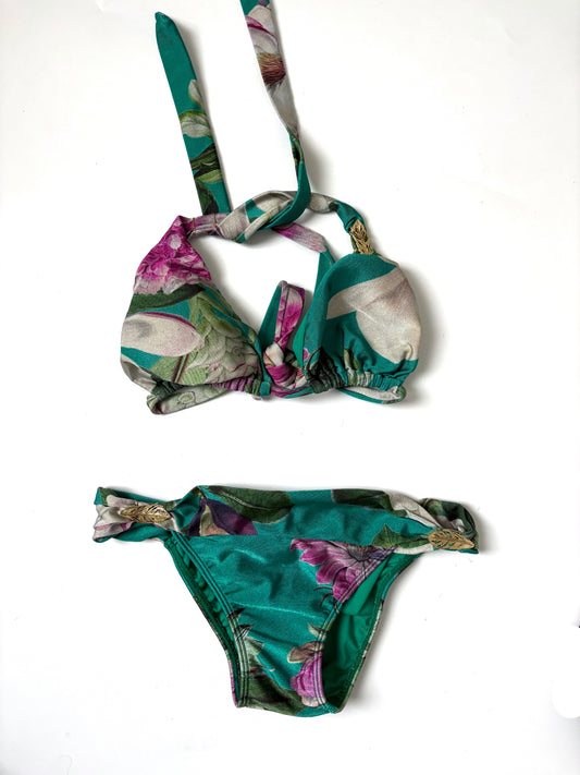 Adriana Degreas Green Floral Print Bikini 