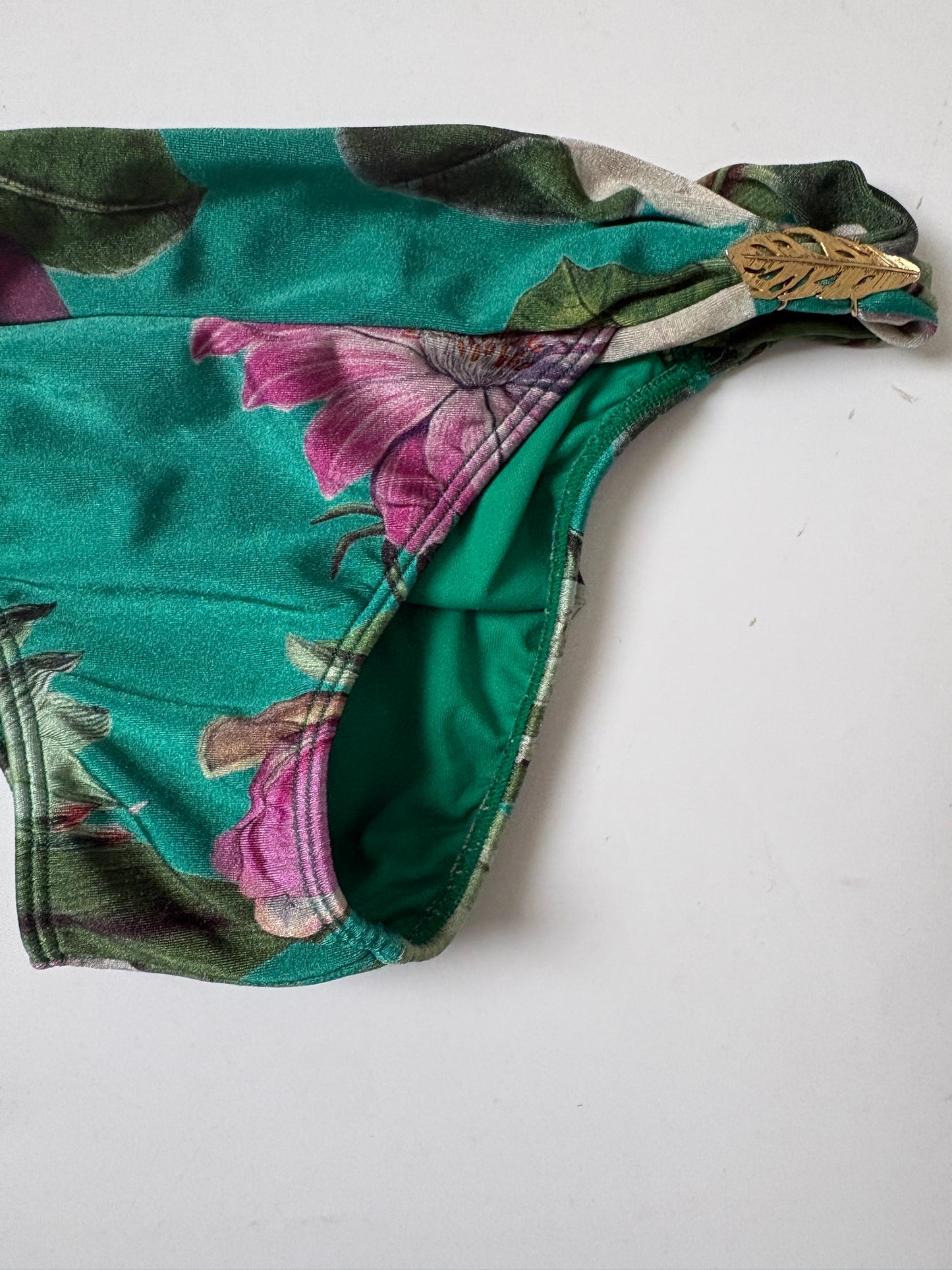Adriana Degreas Green Floral Print Bikini M