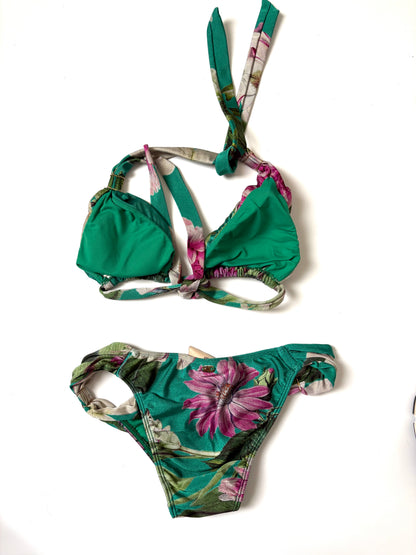 Adriana Degreas Green Floral Print Bikini M