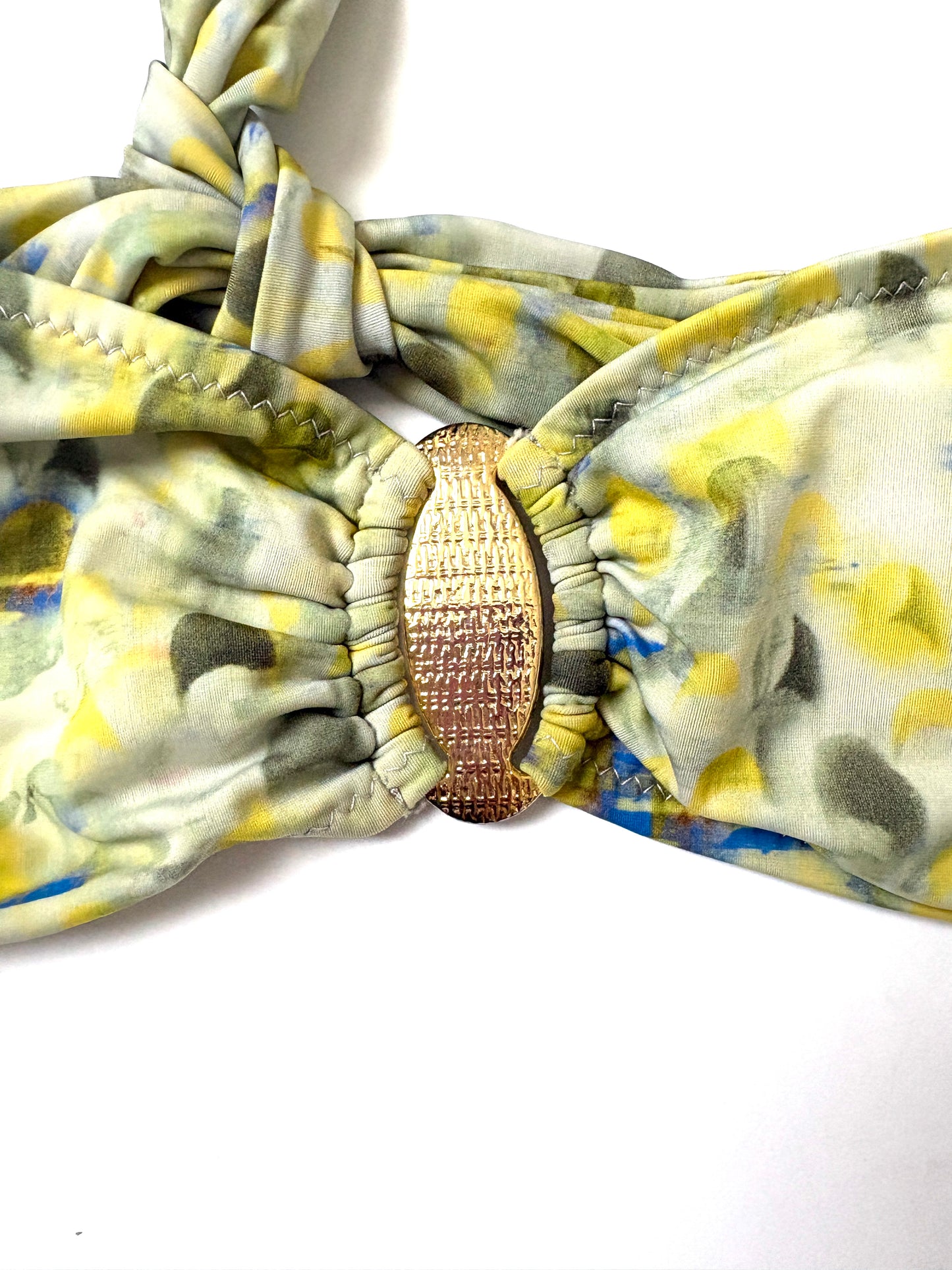 Varley Printed Green Bandeau Bikini M