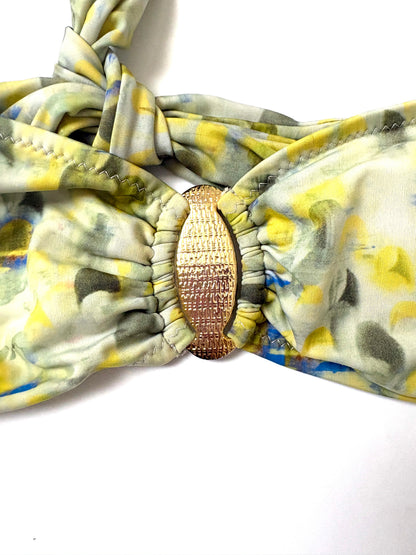 Varley Printed Green Bandeau Bikini M