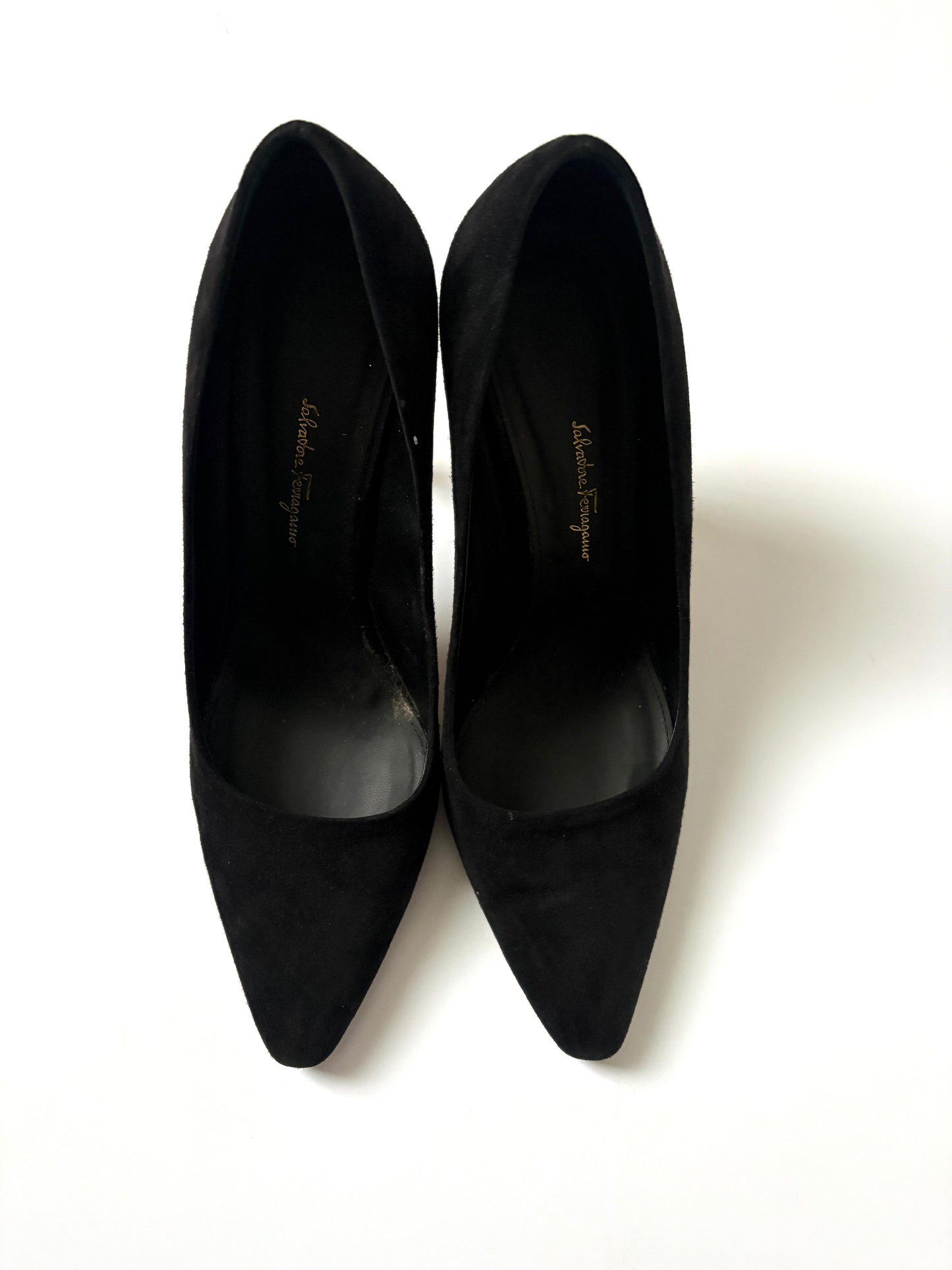 Salvatore Ferragamo Black Suede Heels UK 7