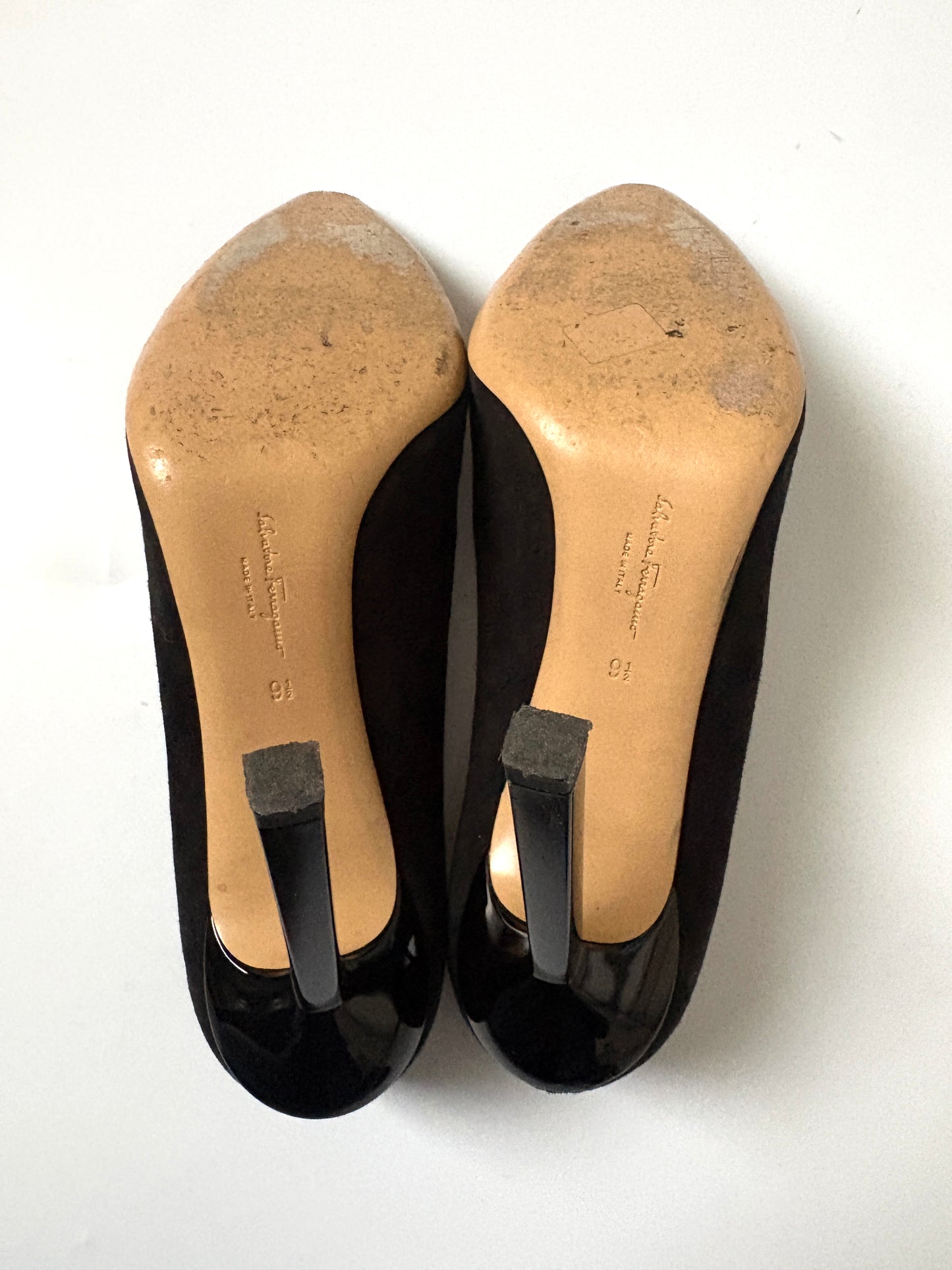 Salvatore Ferragamo Black Suede Heels UK 7