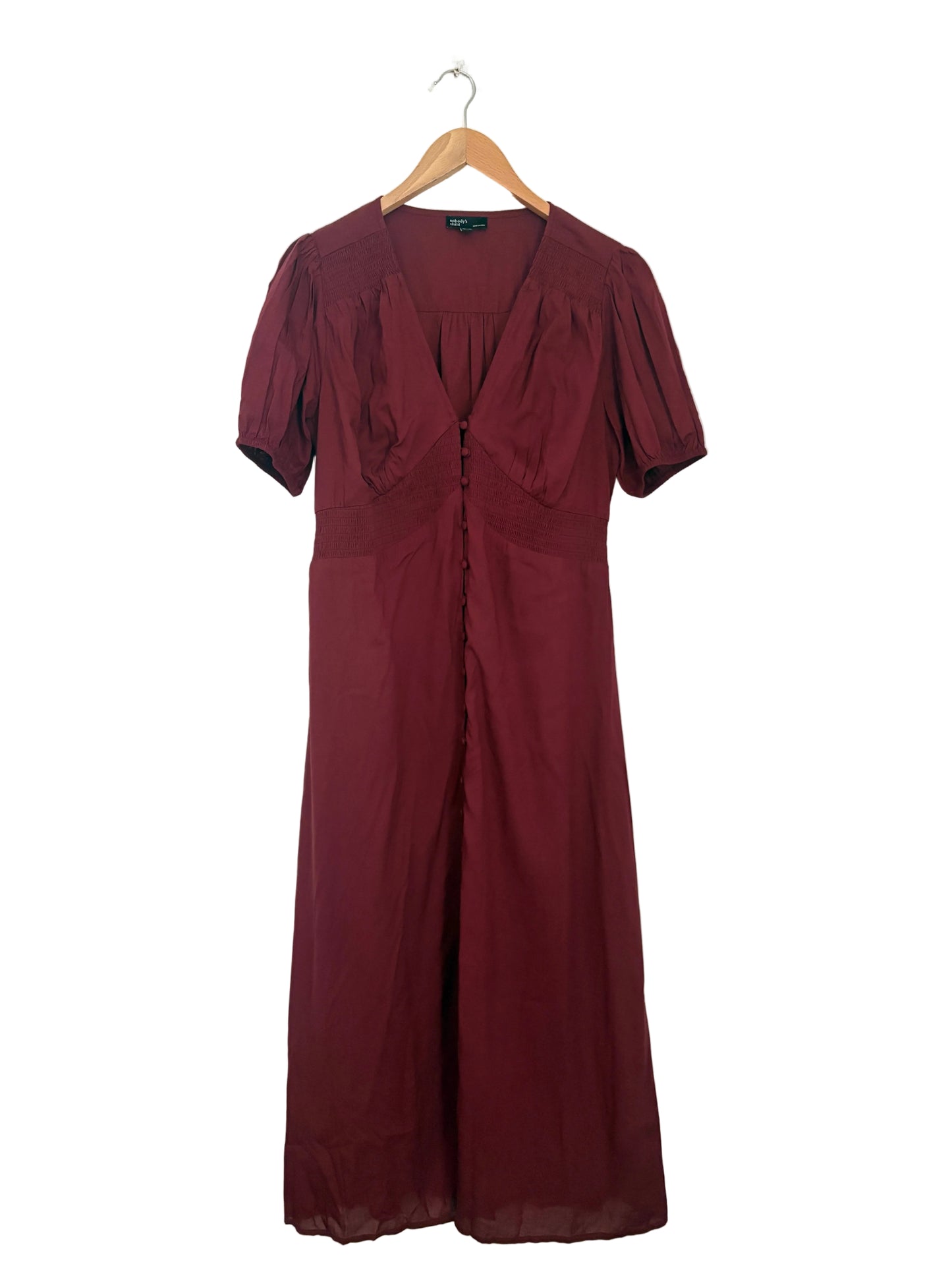 Nobody's Child Burgundy Lucinda Satin Midi dress