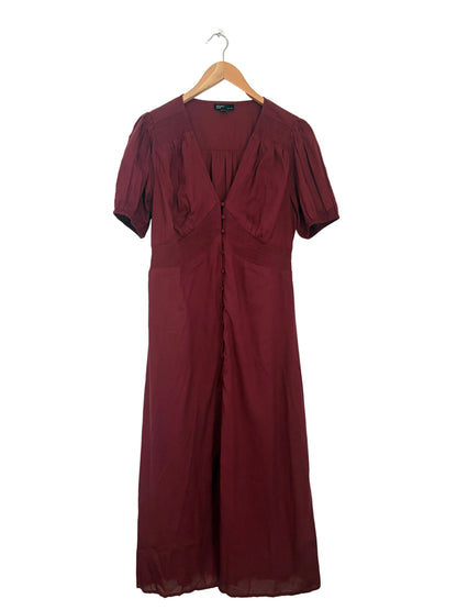 Nobody's Child Burgundy Lucinda Satin Midi dress
