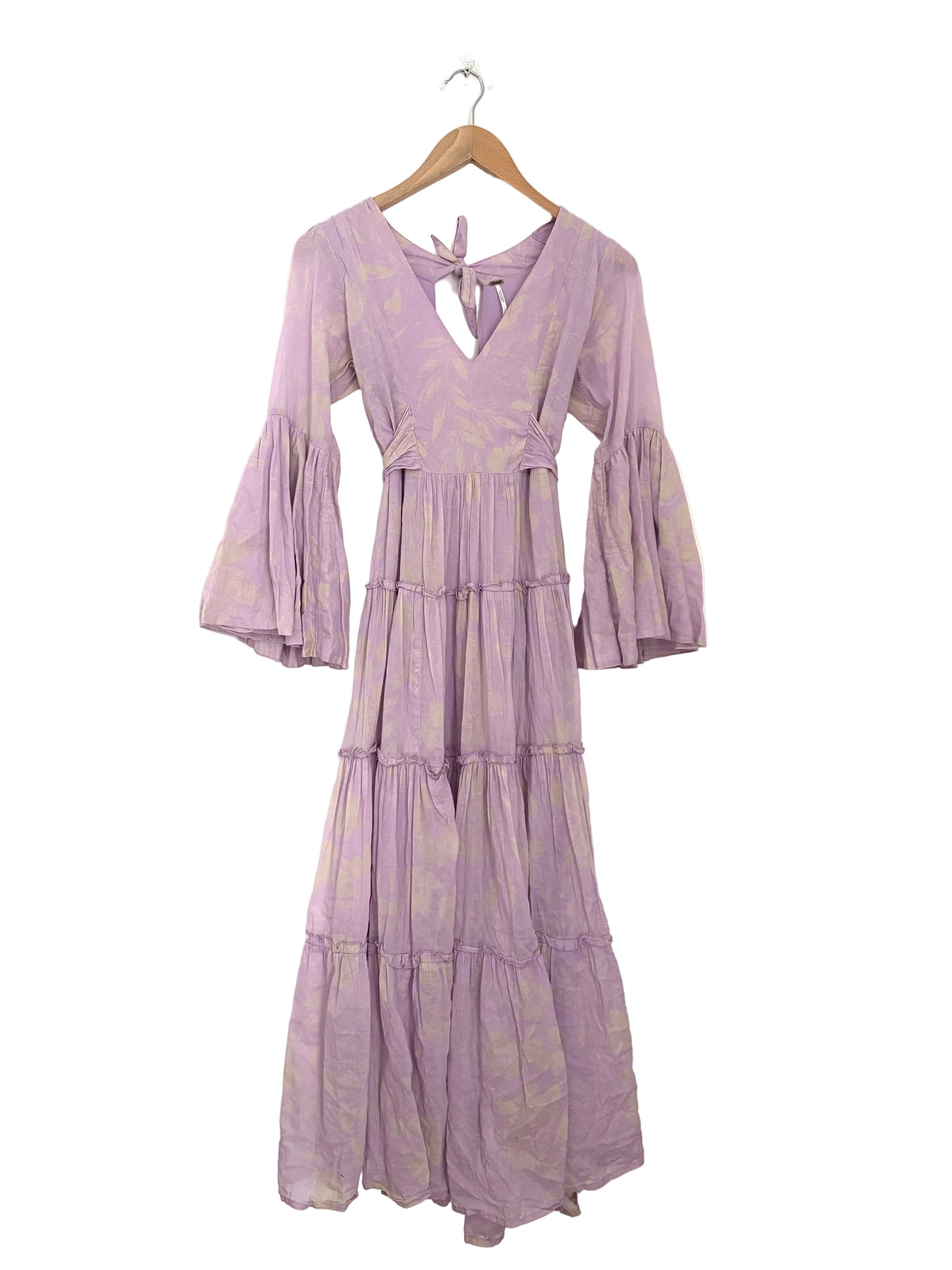 Free People Carmen Tie back maxi purple dress
