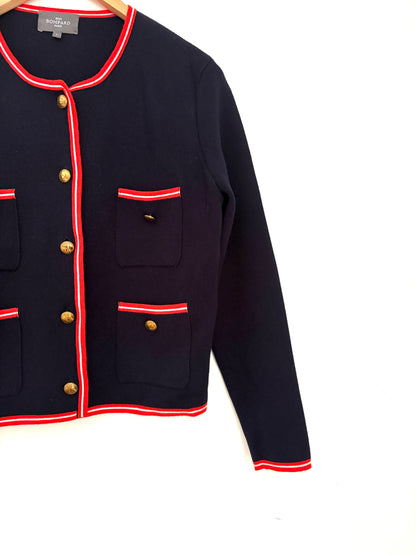 Eric Bompard Paris Navy Knit Cardigan L