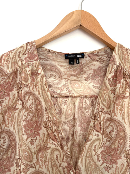 Sanderson of London x Paige Paisley Silk Blouse M