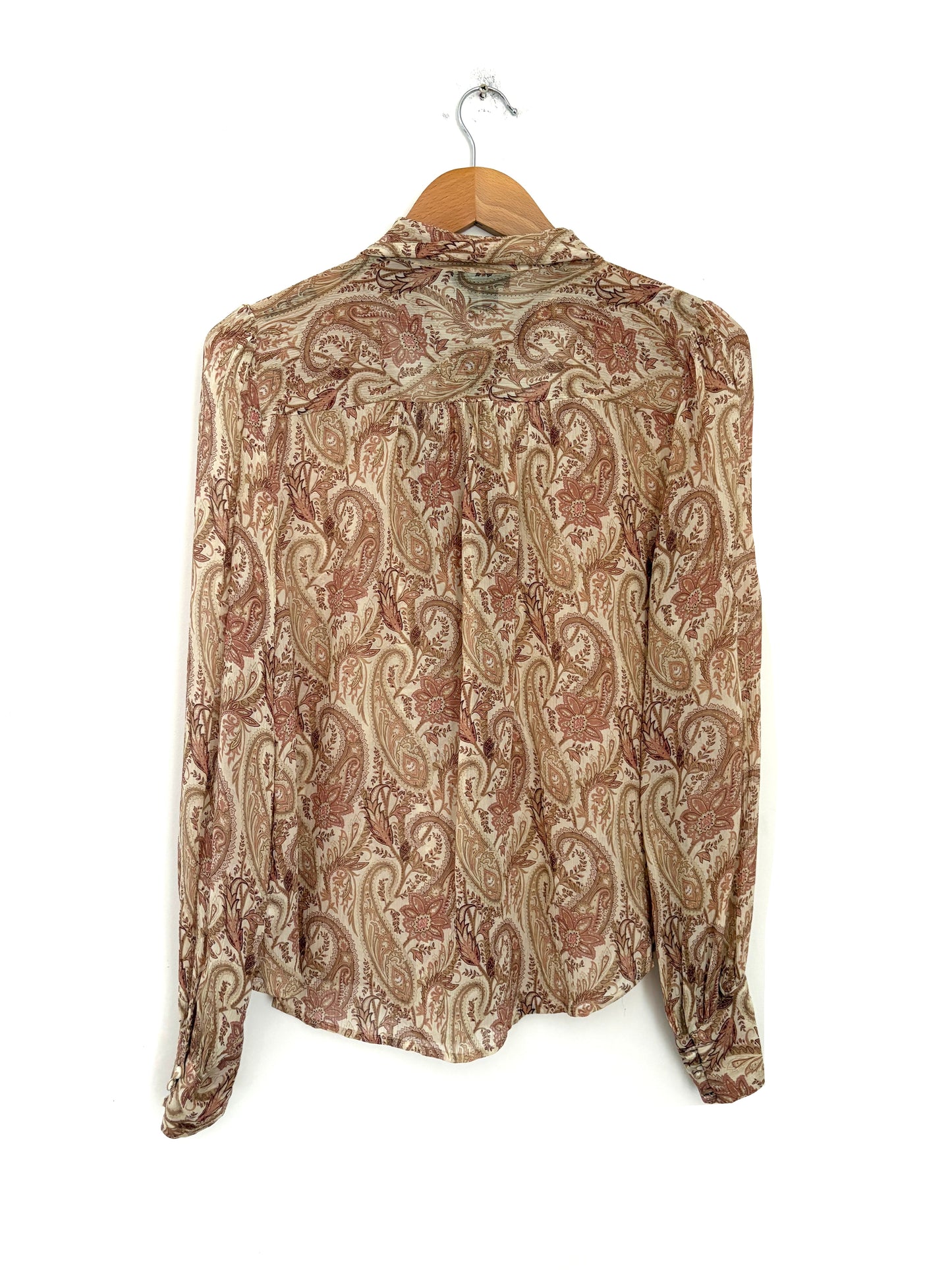 Sanderson of London x Paige Paisley Silk Blouse M