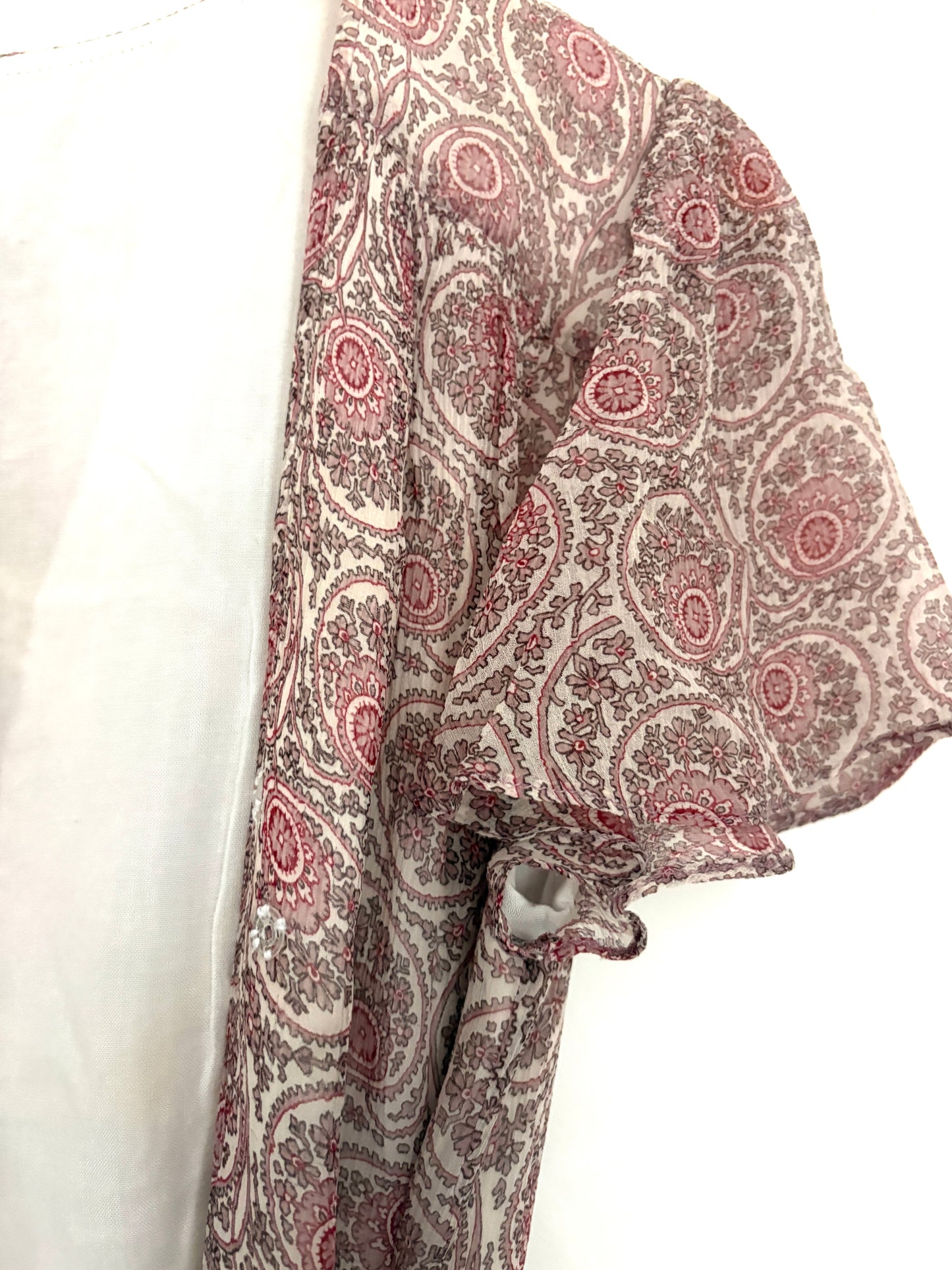 Gaala Silk Midi Print Wrap Dress UK 10