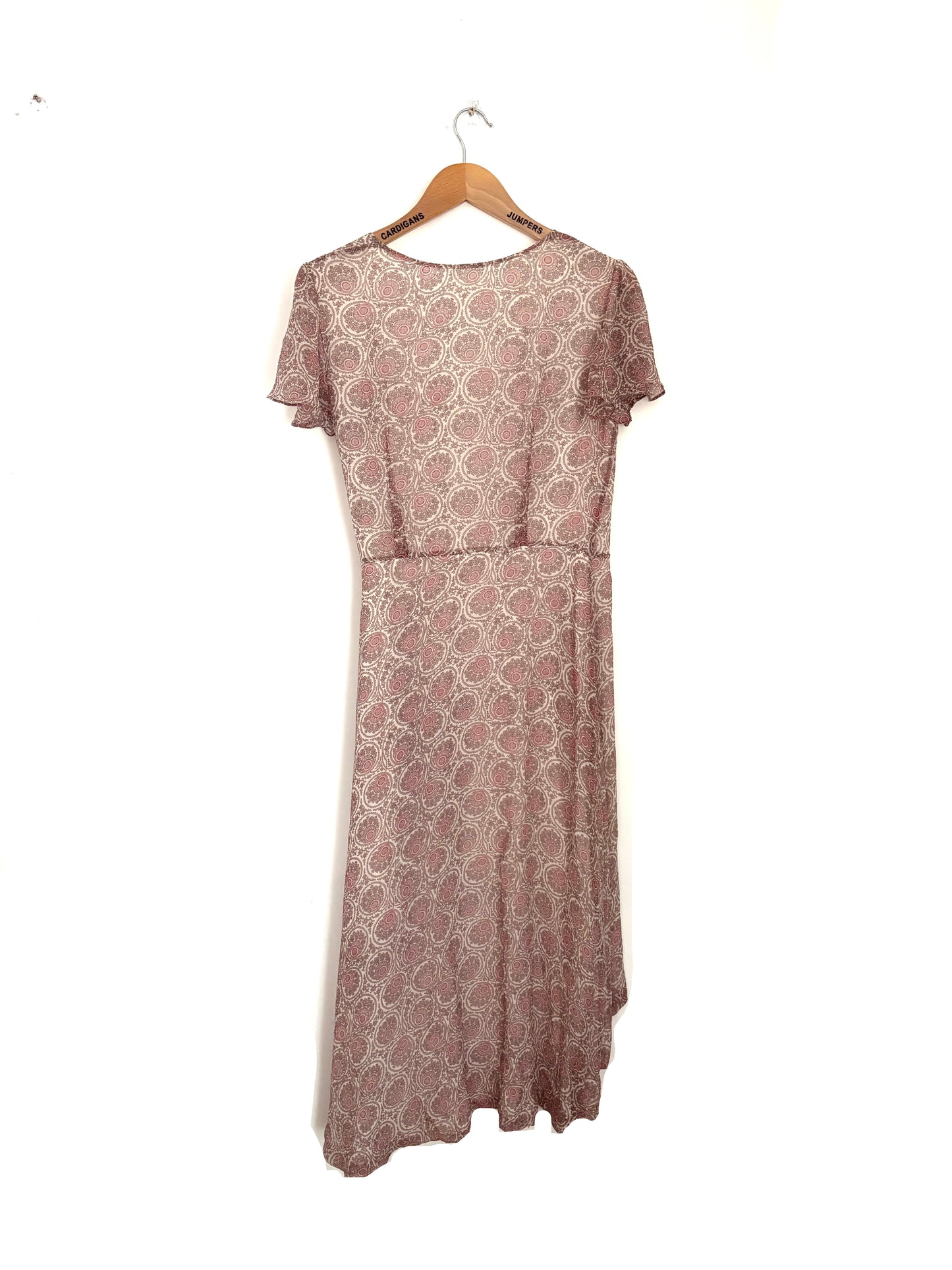 Gaala Silk Midi Print Wrap Dress UK 10