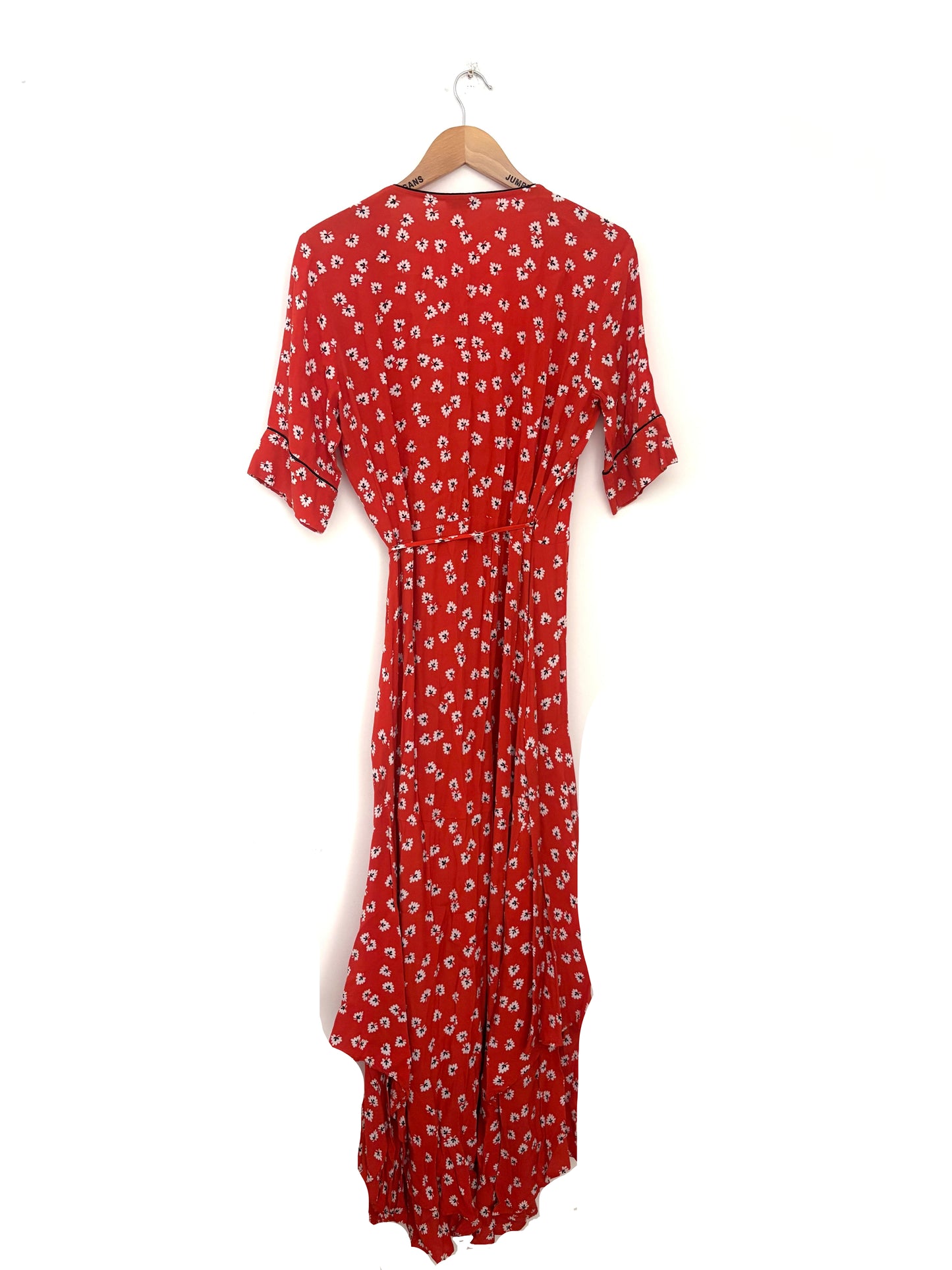 Ganni Red Floral Wrap Maxi Dress UK 12