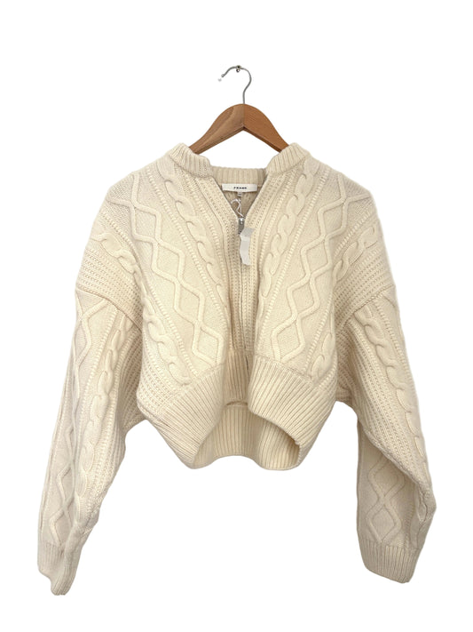 Frame Cable Knit Wool Cardigan