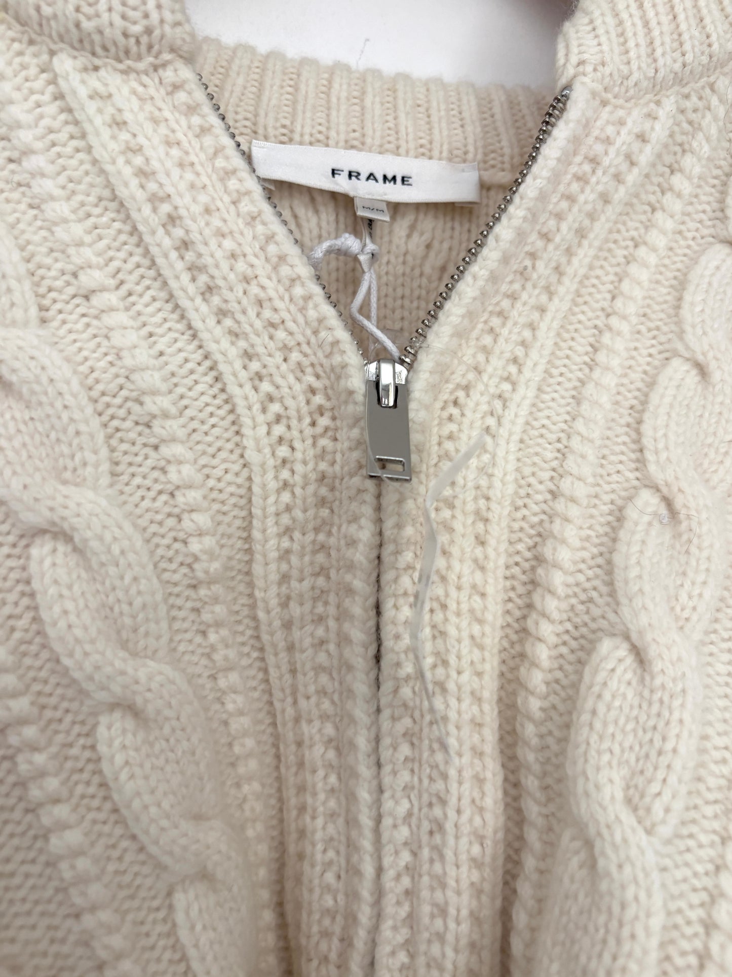 New With Tags Frame Cable Knit Wool Cardigan M