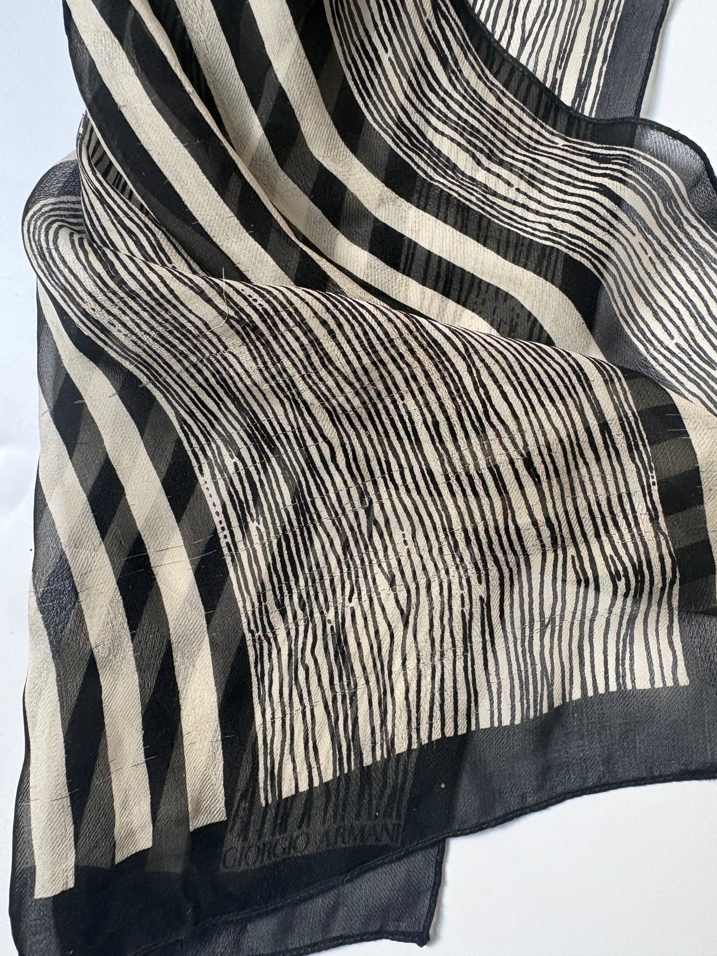 Giorgio Armani Silk Striped Scarf