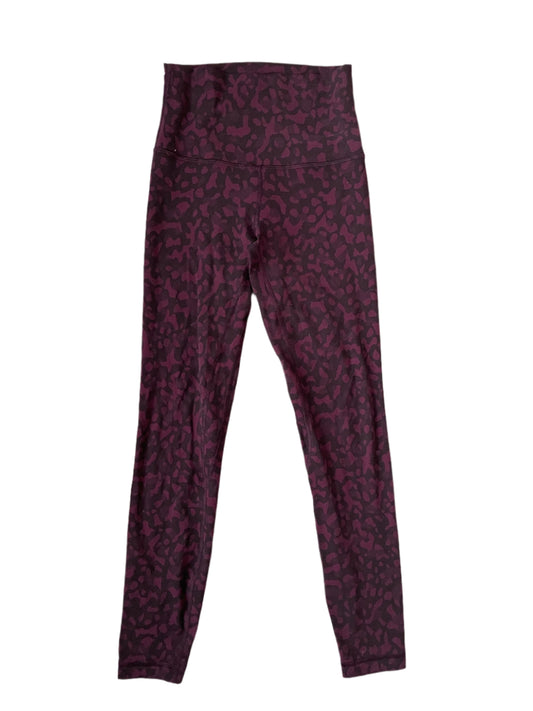 Lululemon Berry Leopard Print Leggings UK 6