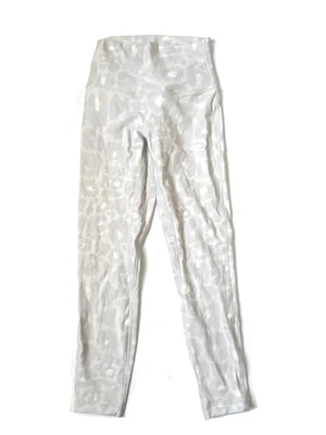 Lululemon White Leopard Print Leggings UK 8