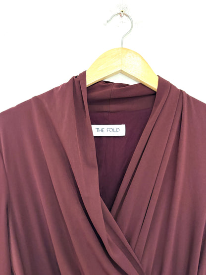 The Fold Aubergine Jersey Dress UK 10