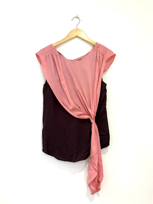 Jigsaw Two-Toned Drape Top
