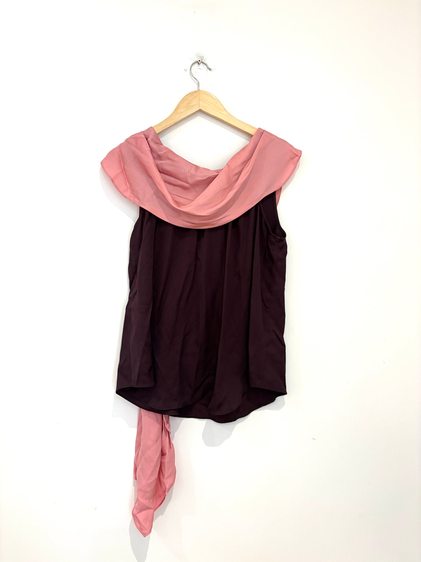 Jigsaw Two-Toned Drape Cape Top UK 10