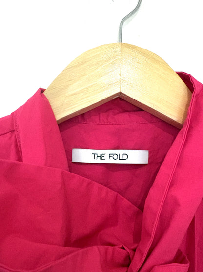 The Fold Pink Cotton Bow Neck Blouse