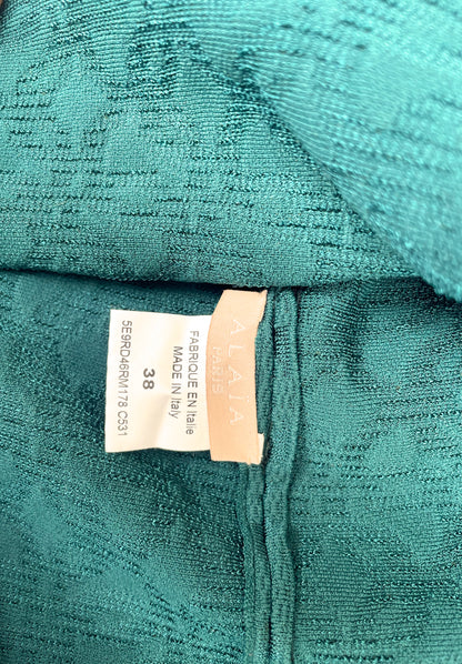 Alaia Teal Jacquard Dress UK 10